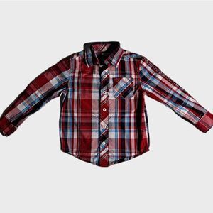 Arizona Jeans Plaid Button Front Shirt Red 4